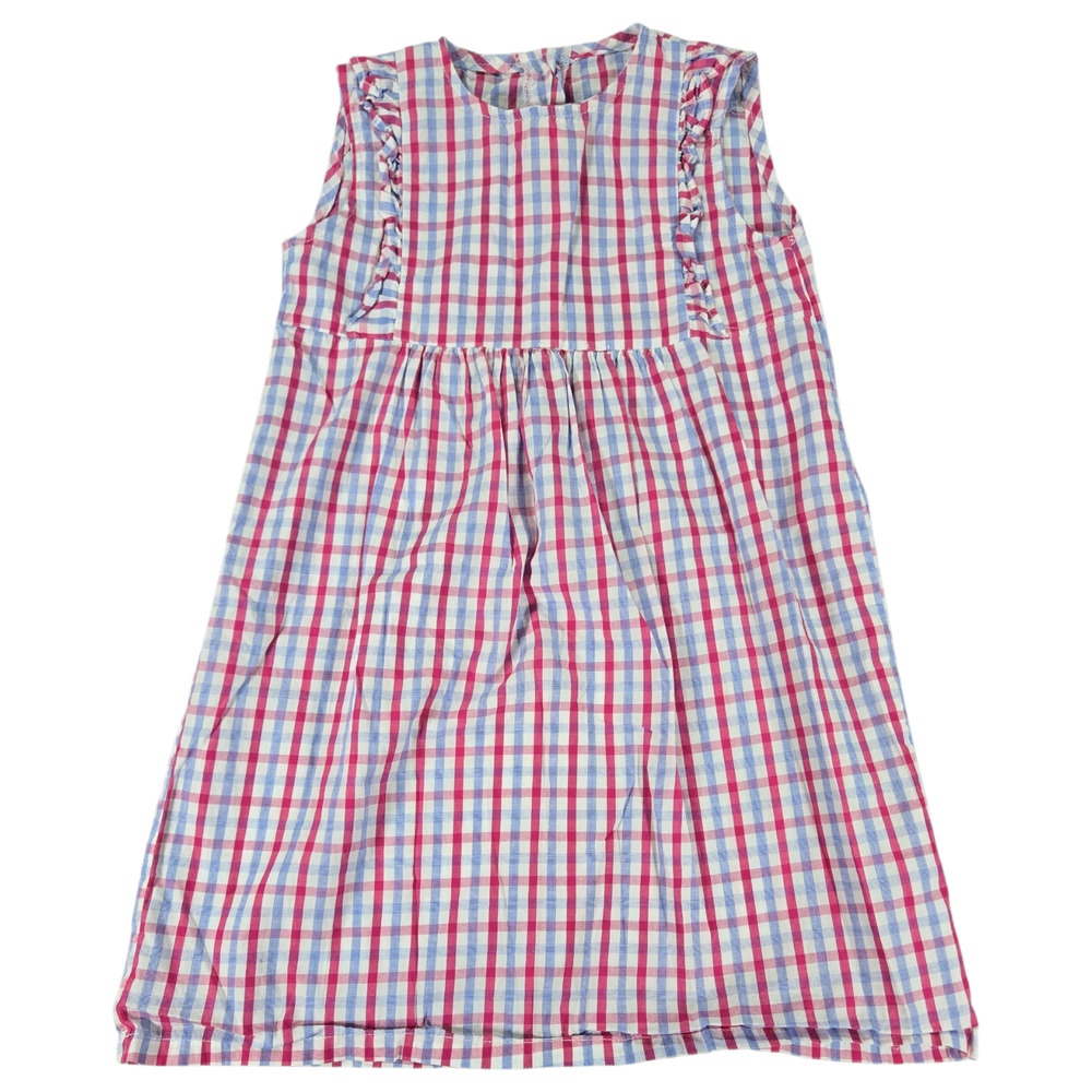 Southern Sunshine Kids Girls 5 Pink Blue Ruffle Sleeveless Cotton Dress Spring